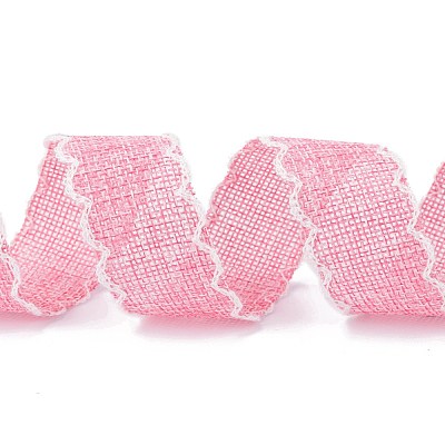 Polyester Imitation Linen Wrapping Ribbon OCOR-L044-07B-1