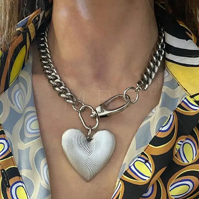 Alloy Heart Big Pendant Necklaces for Women WG8F3EF-01-1