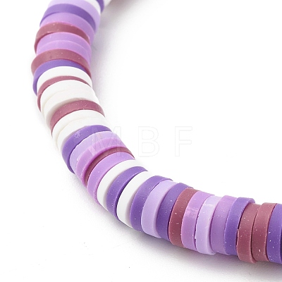 Polymer Clay Heishi Beads Stretch Bracelet for Women BJEW-JB07207-02-1