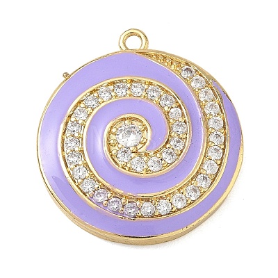 Brass Micro Pave Clear Cubic Zirconia Pendants CU-CBA4231-04G-1