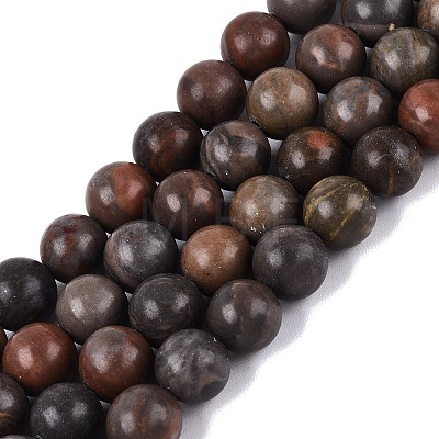 Natural Dendritic Jasper Beads Strands G-Q601-13A-01-1