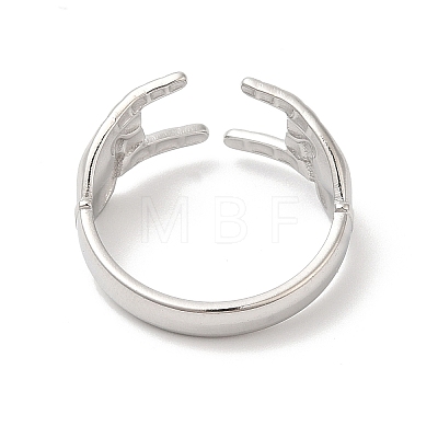 304 Stainless Steel Hands Open Cuff Rings for Women RJEW-L107-002P-1