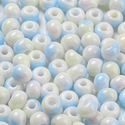 Two Tone Opaque Colours Glass Seed Beads SEED-E005-02J-1