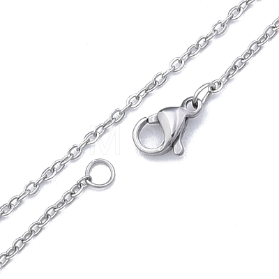 304 Stainless Steel Cable Chains Necklace for Men Women NJEW-N050-A02-S15-1
