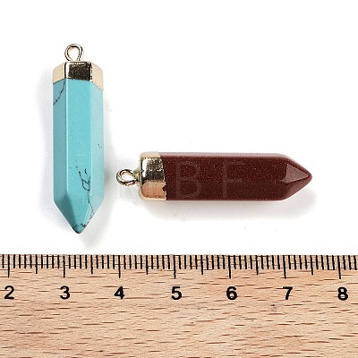 Natural & Synthetic Mixed Gemstone Pointed Pendants FIND-A043-04G-1