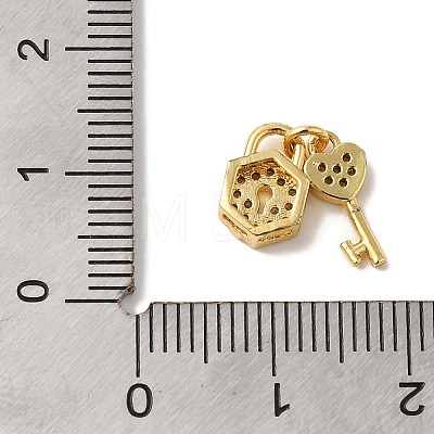 Brass Micro Pave Cubic Zirconia Charms KK-C072-27C-G-1