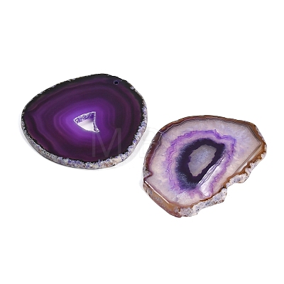 Dyed & Heated Natural Agate Slice Big Pendants GG-CBAAF67-02D-1