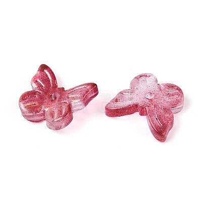 Transparent Spray Painted Glass Charms GLAA-T016-22F-1