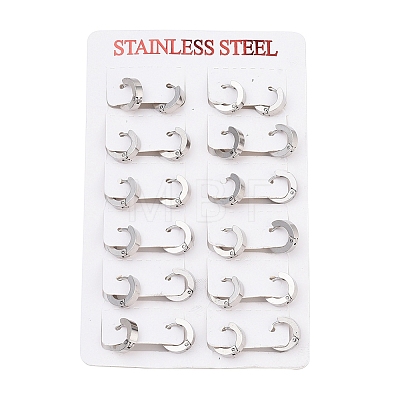 304 Stainless Steel Huggie Hoop Earrings LS-EJEW-O087-09E-P-1