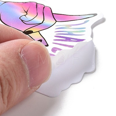 50Pcs Holographic Laser Style Cartoon Paper Sticker Label Set DIY-G077-02-1