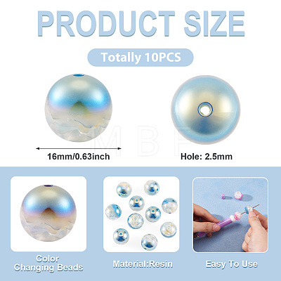 10Pcs Resin Beads PACR-TA0001-33J-1