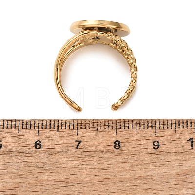 304 Stainless Steel Cuff Ring Components STAS-P454-01D-G-1