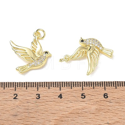 Brass Micro Pave Black Cubic Zirconia Pendants CU-CBA6305-03G-1