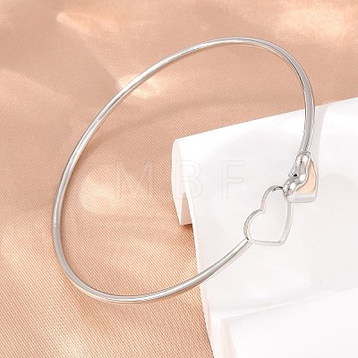 304 Stainless Steel Bangles for Women BJEW-N040-01B-P-1