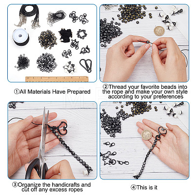 ARRICRAFT DIY Keychain Necklace Making Kit DIY-AR0003-51-1