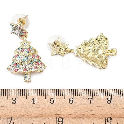 Alloy Dangle Stud Earrings EJEW-H173-02G-02-1
