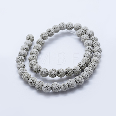 Natural Lava Rock Beads Strands X-G-P349-01-8mm-1