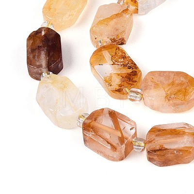 Natural Yellow Hematoid Quartz/Golden Healer Quartz Beads Strands G-T138-26A-03-1