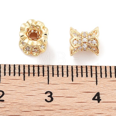 Brass Micro Pave Clear Cubic Zirconia Beads KK-P271-39A-05-1