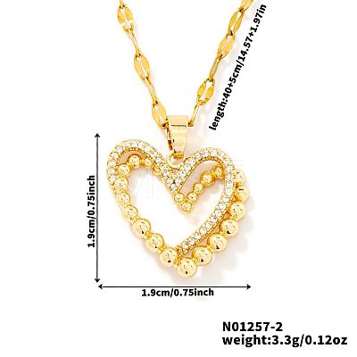 Simple and Elegant Brass Micro Pave Clear Cubic Zirconia Pendant Necklaces for Women XQ3447-2-1