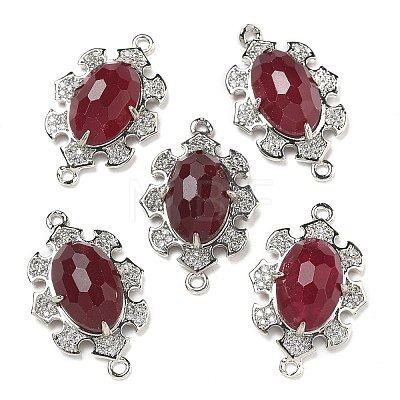 Natural Mixed stone Faceted Oval Connector Charms G-G181-06P-1