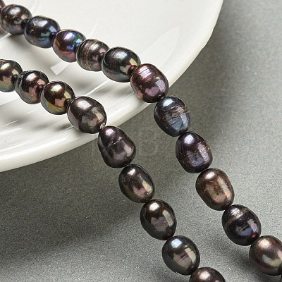 Natural Cultured Freshwater Pearl Rice Beads Strands PEAR-XCP0001-06-1