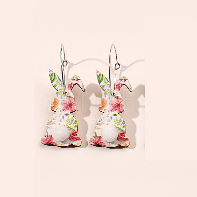 Easter Wood Dangle Earrings FS-WG30599-11-1