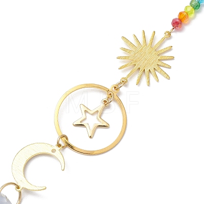 Brass Sun Moon Star Hanging Ornaments HJEW-JM01950-02-1