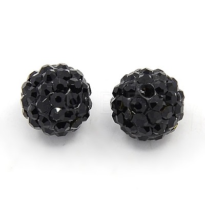 10MM Polymer Clay Grade A Rhinestone Pave Disco Ball Beads X-RB-H258-10MM-280-1