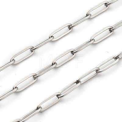 304 Stainless Steel Paperclip Chains STAS-H111-04P-B-1