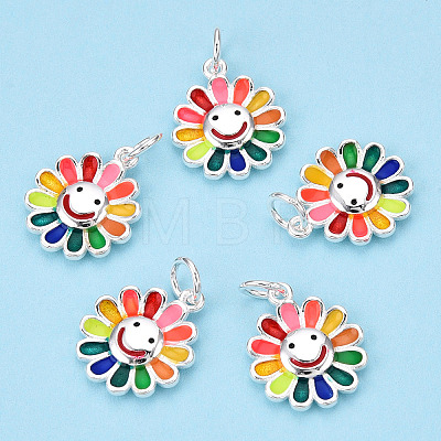 925 Sterling Silver Enamel Charms STER-T004-07S-1