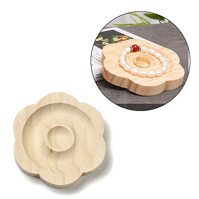 Beech Wooden Bangle & Bracelet & Finger Ring & Beads Display Holder Tray AJEW-D068-01A-1