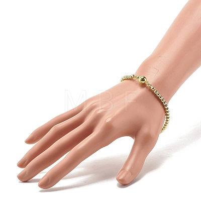 Brass Round Beaded Bracelet with Magnetic Clasp for Women BJEW-JB07629-1