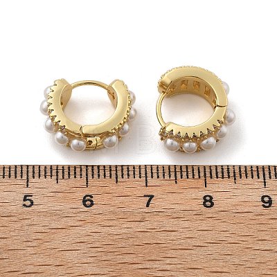 Real 18K Gold Plated Hollow Chunky Cubic Zirconia Huggie Hoop Earrings EJEW-I260-05G-NR-1