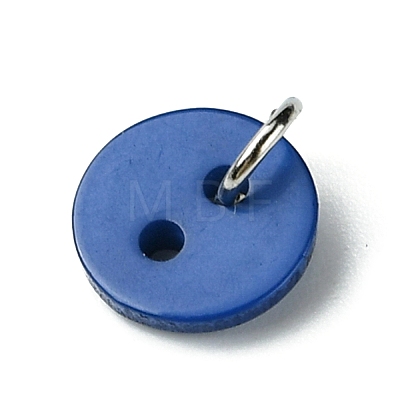 Resin Flat Round 2-Hole Buttons Pendants PALLOY-JF03384-1