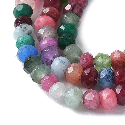 Dyed Natural Malaysia Jade Rondelle Beads Strands G-E316-2x4mm-55-1