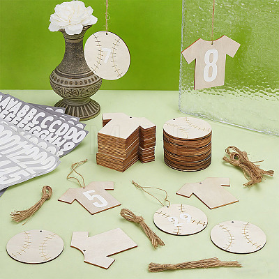 2 Styles Unfinished Wood Pendant Decorations DIY-OC0015-98-1
