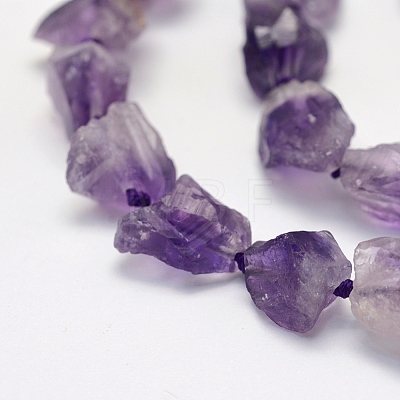 Rough Raw Natural Amethyst Beads Strands G-K202-23-1