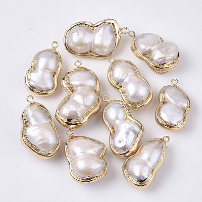 Natural Baroque Pearl Keshi Pearl Cultured Freshwater Pearl Pendants X-PEAR-S014-03-1