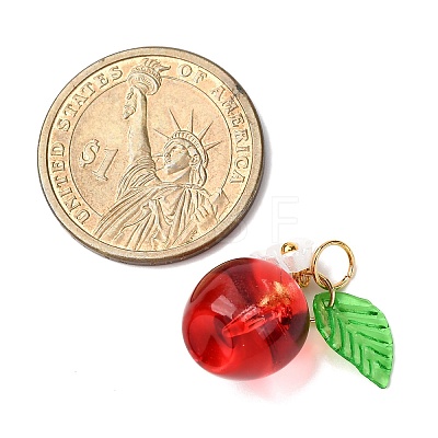 Baking Paint Transparent Glass Charms PALLOY-JF04490-01-1