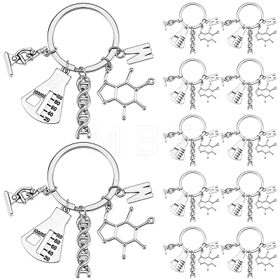 20Pcs Alloy Chemistry Theme Keychains KEYC-SC00036-1