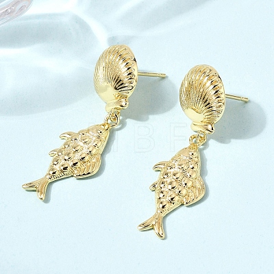 Brass Dangle Earrings EJEW-D352-06G-03-1
