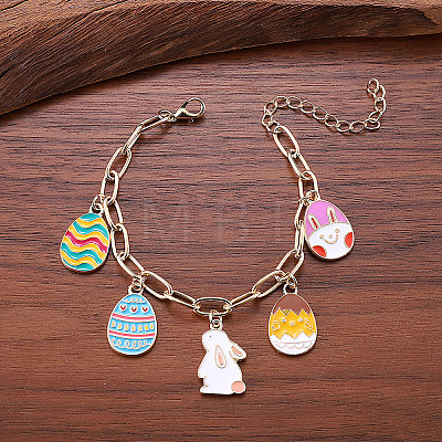 Easter Alloy Enamel Charm Bracelets FS-WG61259-01-1