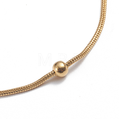 304 Stainless Steel Round Snake Chain Anklets X-AJEW-G024-13G-1