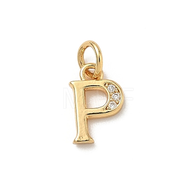Brass Micro Pave Cubic Zirconia Charms KK-I382-03G-P-1