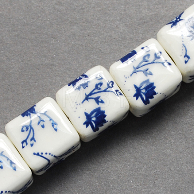 Handmade Printed Porcelain Beads X-PORC-Q161-6-1