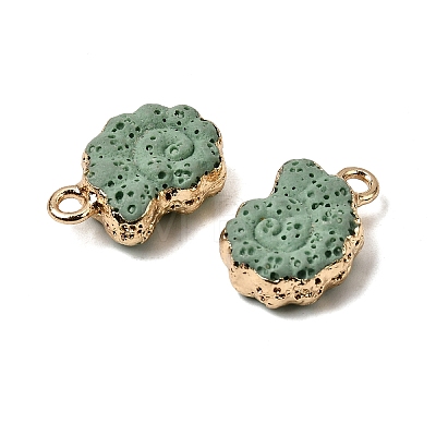 Dyed Synthetic Lava Rock Pendants G-P614-05G-11-1