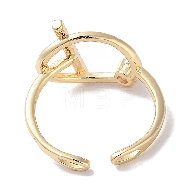 Brass Micro Pave Cubic Zirconia Cuff Rings RJEW-G310-02G-1
