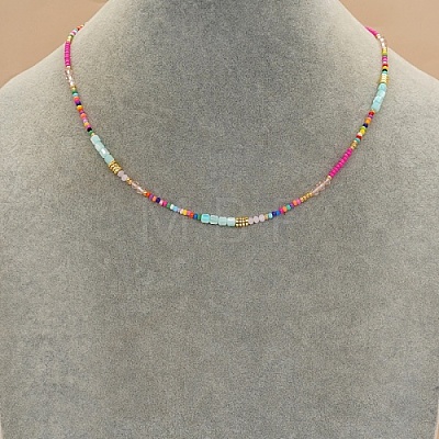Glass Seed Beaded Necklaces for Women LO6603-1