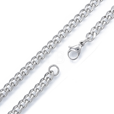 Men's 201 Stainless Steel Cuban Link Chain Necklace NJEW-N050-A07-5-60P-1